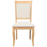 Chaises à manger coussins 2 pcs naturel bois massif caoutchouc