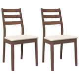 Chaises à manger coussins 2 pcs marron bois massif caoutchouc