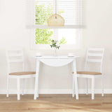 Chaises à manger coussins 2 pcs blanc bois massif caoutchouc