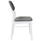 Chaises à manger coussins 2 pcs blanc bois massif caoutchouc