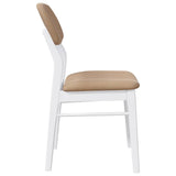 Chaises à manger coussins 2 pcs blanc bois massif caoutchouc