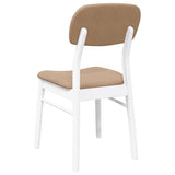 Chaises à manger coussins 2 pcs blanc bois massif caoutchouc