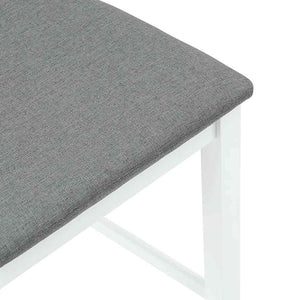Tabourets de bar avec coussins 2 pcs blanc bois massif d'hévéa