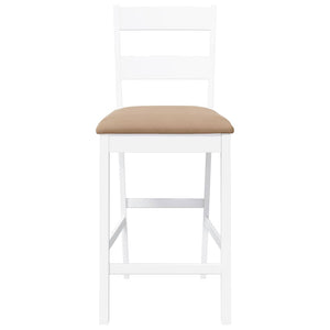 Tabourets de bar avec coussins 2 pcs blanc bois massif d'hévéa