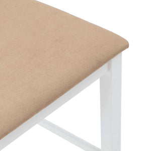 Tabourets de bar avec coussins 2 pcs blanc bois massif d'hévéa