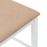 Tabourets de bar avec coussins 2 pcs blanc bois massif d'hévéa