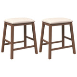 chaises de bar avec coussins 2 pcs marron bois massif d'hévéa