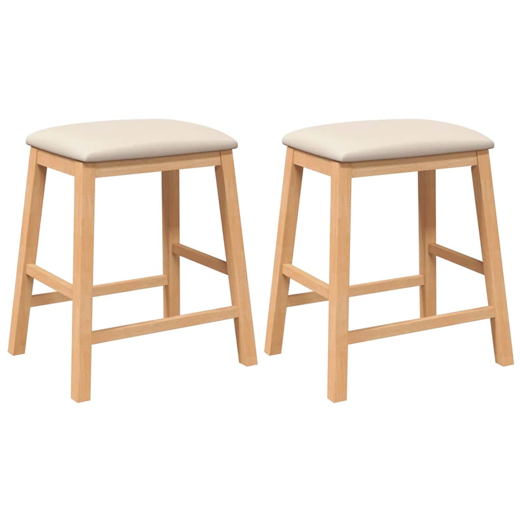 chaises de bar avec coussins 2 pcs bois massif d'hévéa