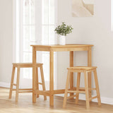 Chaises de bar lot de 2 bois massif d'hévéa