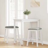 Chaises de bar avec coussins 2 pcs blanc bois massif d'hévéa