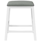 Chaises de bar avec coussins 2 pcs blanc bois massif d'hévéa