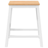 Chaises de bar 2 pcs blanc bois massif d'hévéa