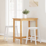 Chaises de bar 2 pcs blanc bois massif d'hévéa
