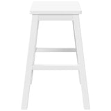 Chaises de bar 2 pcs blanc bois massif d'hévéa