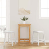 Chaises de bar 2 pcs blanc bois massif d'hévéa