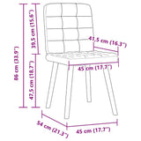 Chaises à manger lot de 4 gris clair tissu