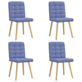 Chaises à manger lot de 4 bleu jean tissu