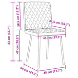 Chaises à manger lot de 4 Gris clair Velours