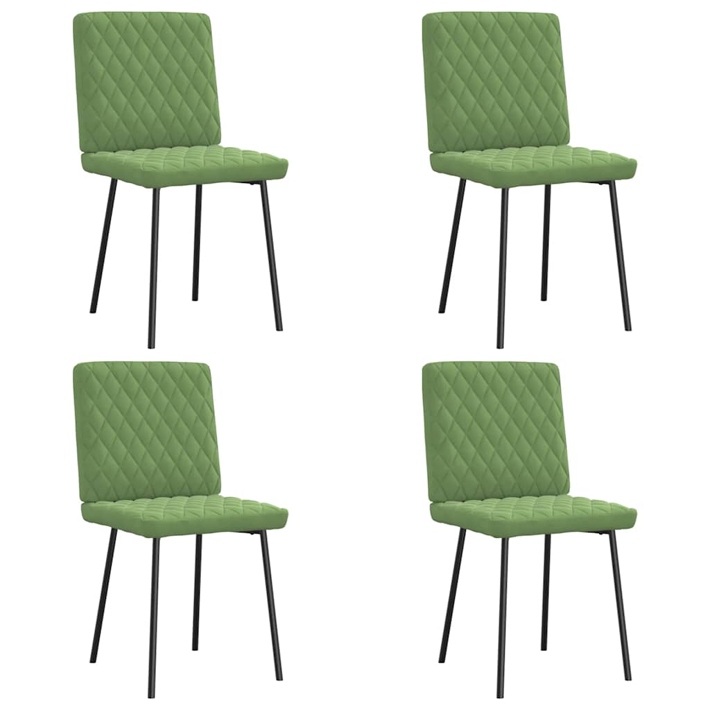 Chaises à manger lot de 4 vert clair velours