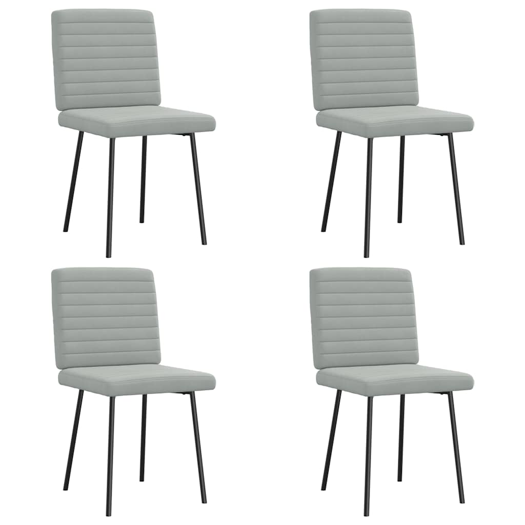 Chaises à manger lot de 4 Gris clair Velours