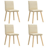 Chaises à manger lot de 4 crème tissu