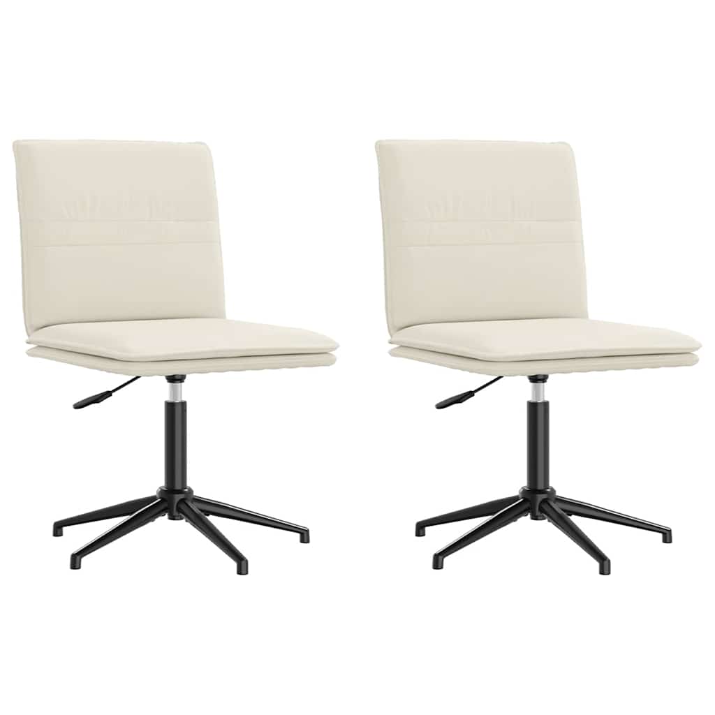 Chaises à manger lot de 2 Crème Velours