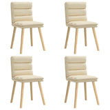 Chaises à manger lot de 4 crème tissu