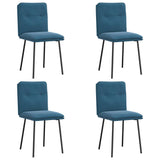 Chaises à manger lot de 4 Bleu Velours