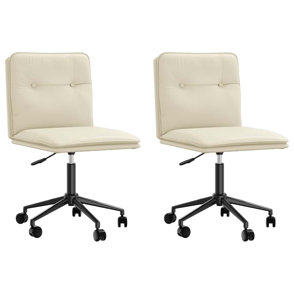 Chaises à manger lot de 2 crème similicuir