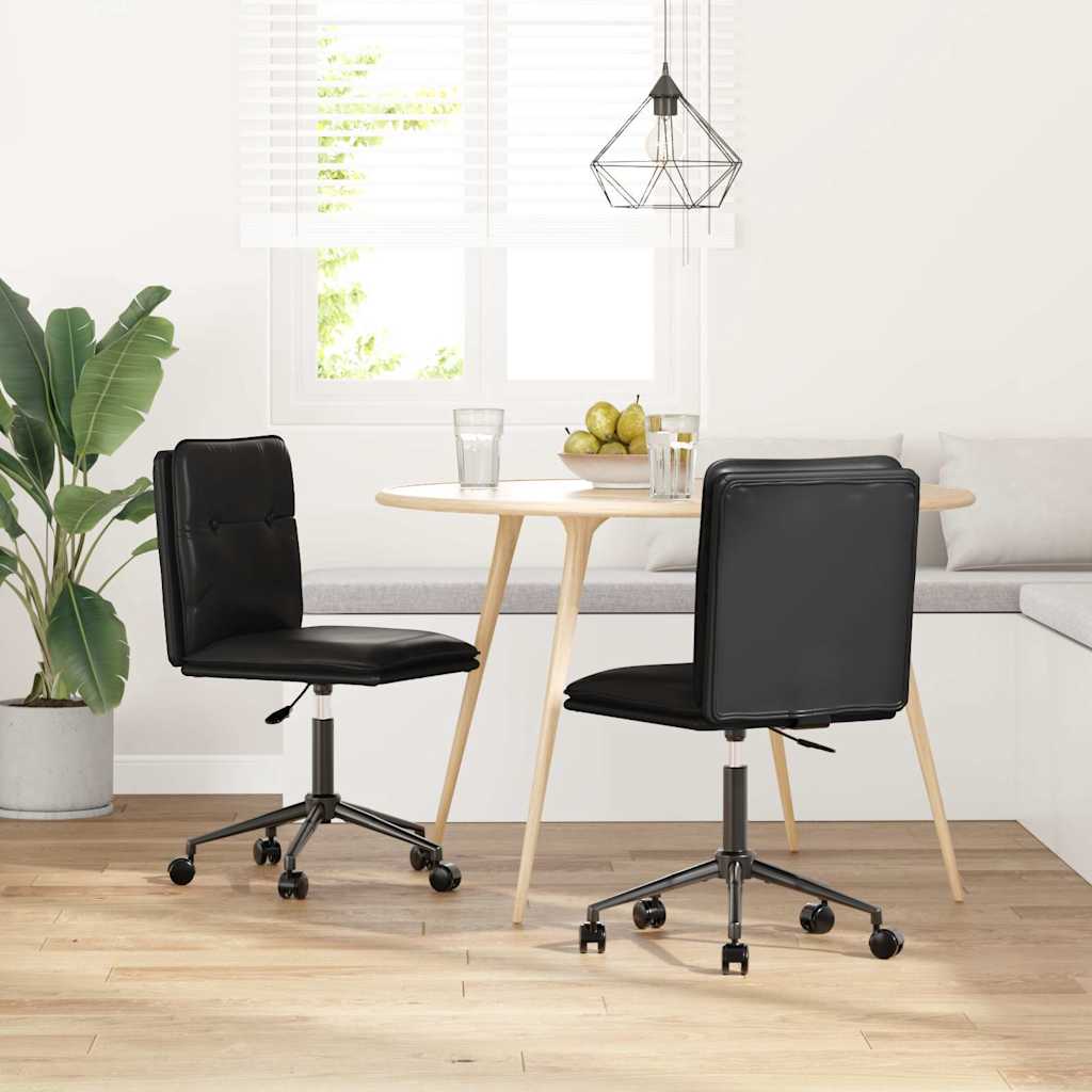 Chaises à manger lot de 2 noir similicuir