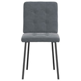 Chaises à manger lot de 6 gris foncé velours