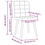 Chaises à manger lot de 6 gris foncé tissu