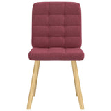 Chaises à manger lot de 6 rouge bordeaux tissu