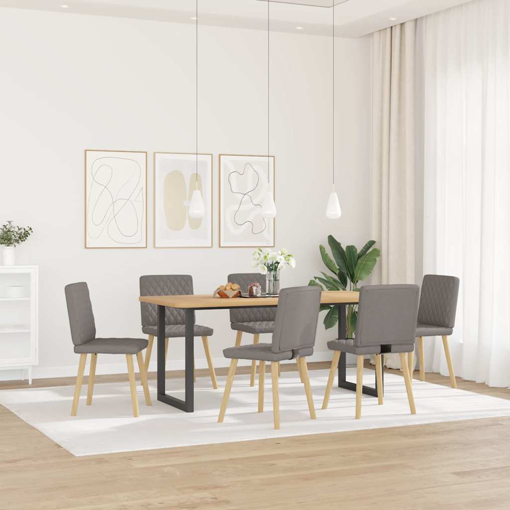 Chaises à manger lot de 6 taupe tissu