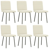 Chaises à manger lot de 6 crème velours