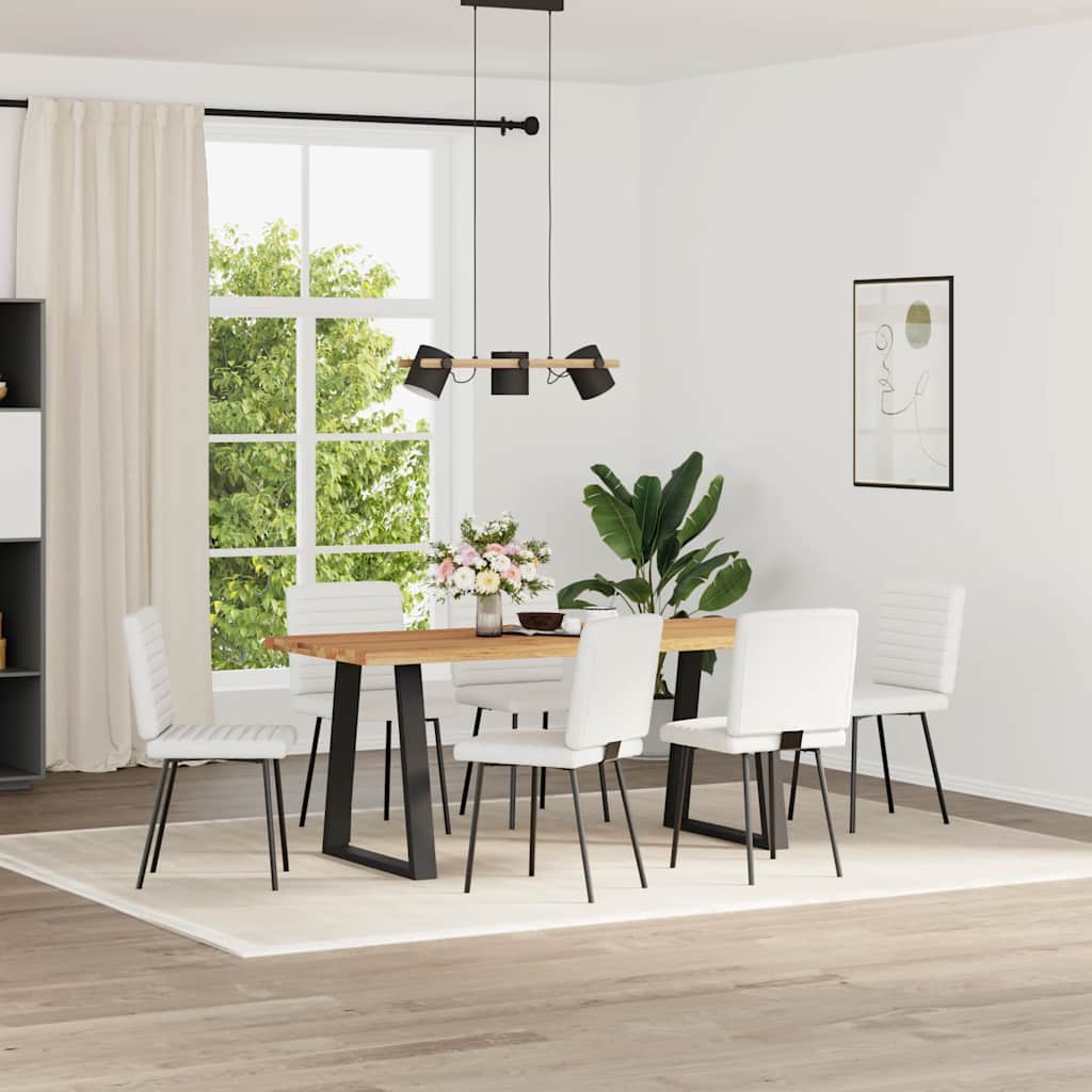 Chaises à manger lot de 6 blanc similicuir