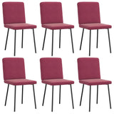 Chaises à manger lot de 6 rouge bordeaux velours