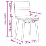 Chaises à manger lot de 6 gris clair tissu