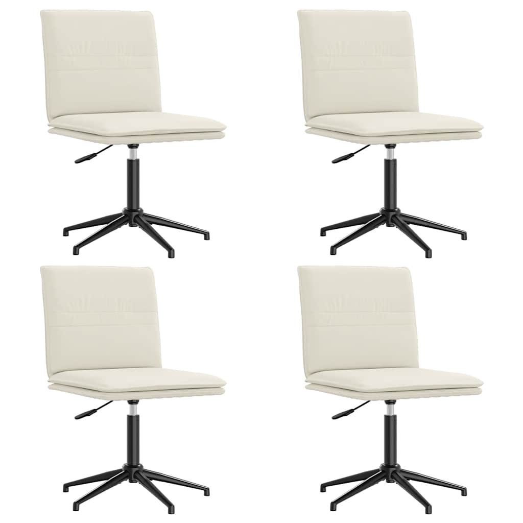 Chaises à manger lot de 4 Crème Velours