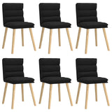 Chaises à manger lot de 6 noir tissu