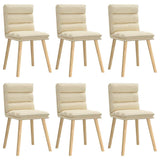 Chaises à manger lot de 6 crème tissu