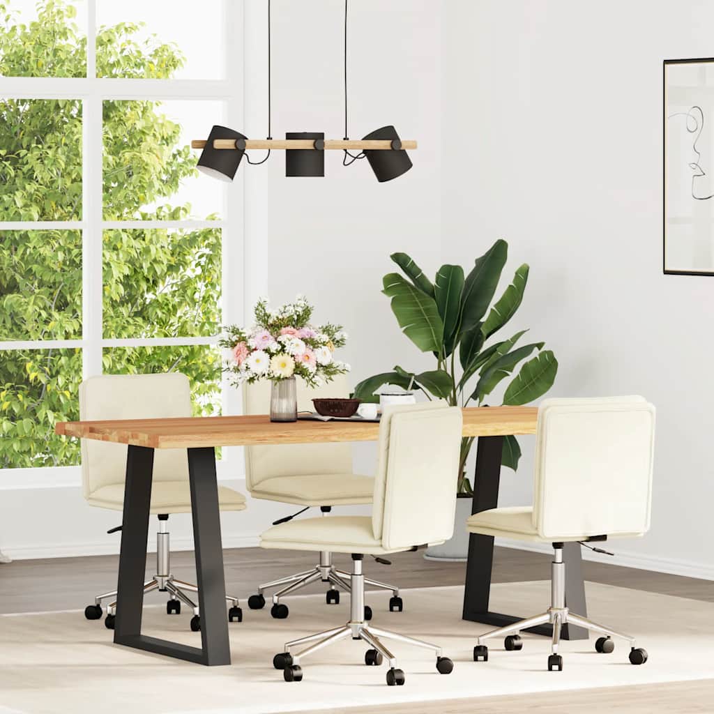 Chaises à manger lot de 4 crème similicuir