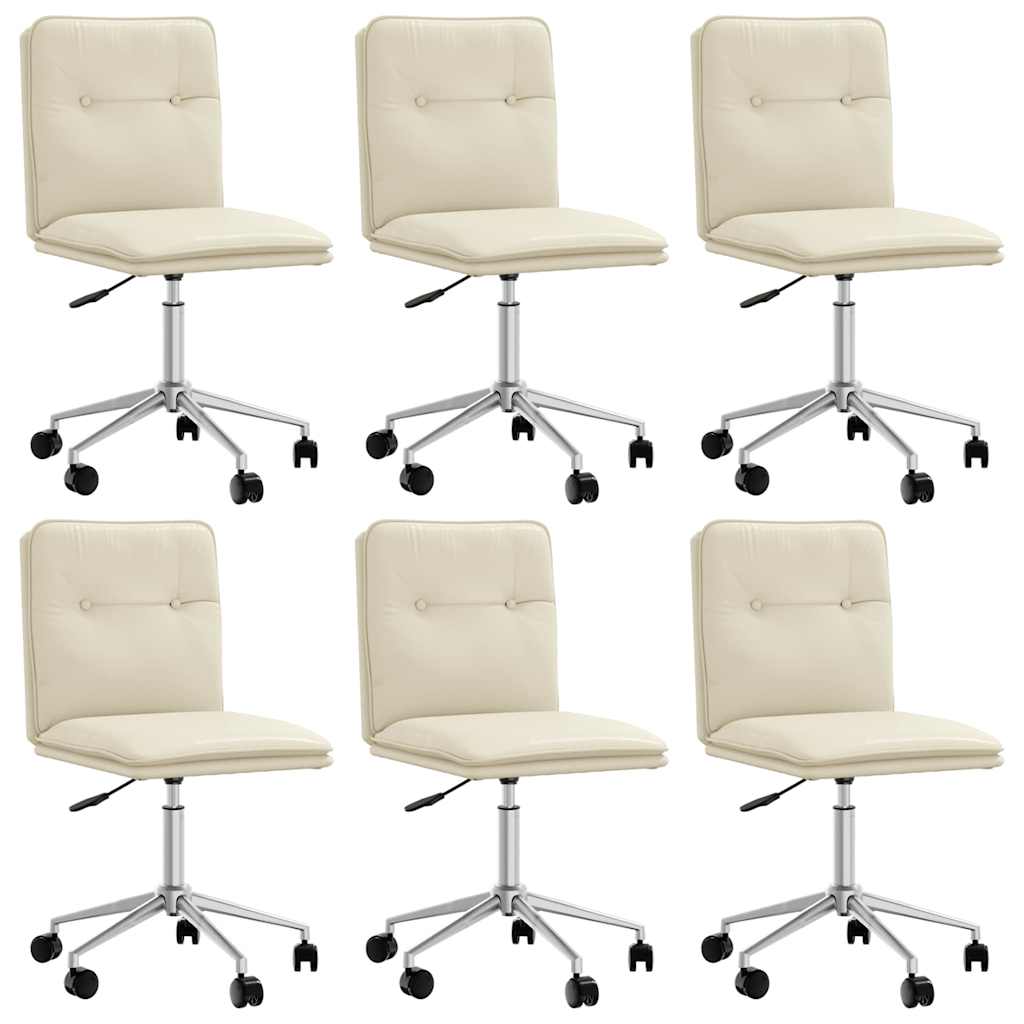 Chaises à manger lot de 6 crème similicuir