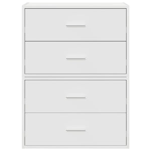 Armoires avec 2 tiroirs 2pcs blanc 60x31x40cm bois d'ingénierie