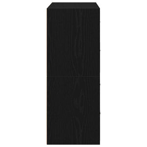 Armoires avec 2 tiroirs 2 pcs chêne noir bois d'ingénierie