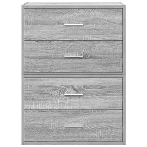 Armoires avec 2 tiroirs 2 pcs sonoma gris bois d'ingénierie