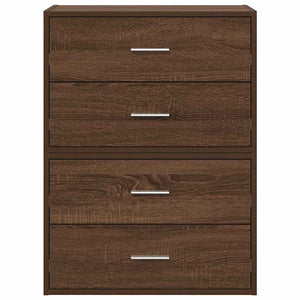 Armoires avec 2 tiroirs 2 pcs chêne marron bois d'ingénierie