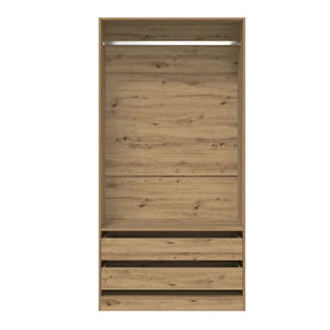 Garde-robe chêne artisanal 100x50x200 cm bois d'ingénierie