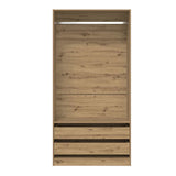 Garde-robe chêne artisanal 100x50x200 cm bois d'ingénierie