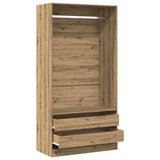 Garde-robe chêne artisanal 100x50x200 cm bois d'ingénierie